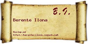 Berente Ilona névjegykártya
