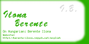 ilona berente business card